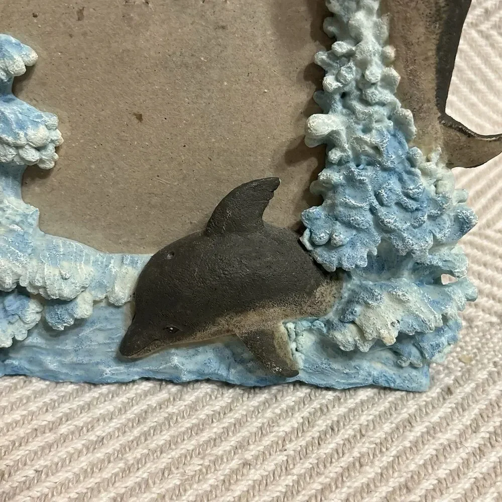 Vintage Dolphin Photo Frame 3D Colorful Holds 3-1/2